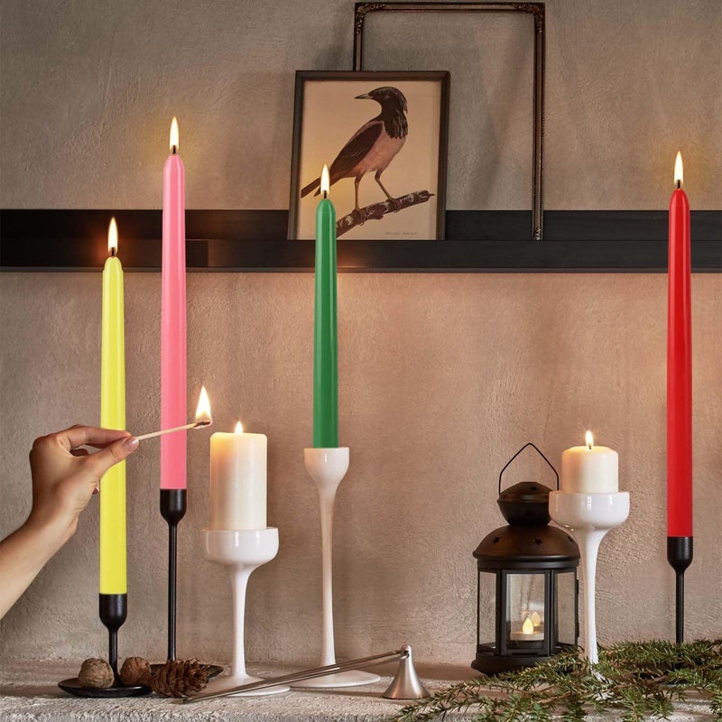 CLTNIKET 30 Pcs 10 Inch Dripless Taper Candles, Unscented Colorful Long Candles Sticks for Holiday Celebration Display, Home Decor, Dinner, Festival, and Party Decoration. - Image 3